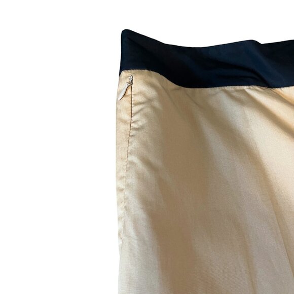 Akris Wide Leg Cotton Trouser Pants Womens 12 Tan Zip Pockets Luxury Minimalist - Picture 2 of 11